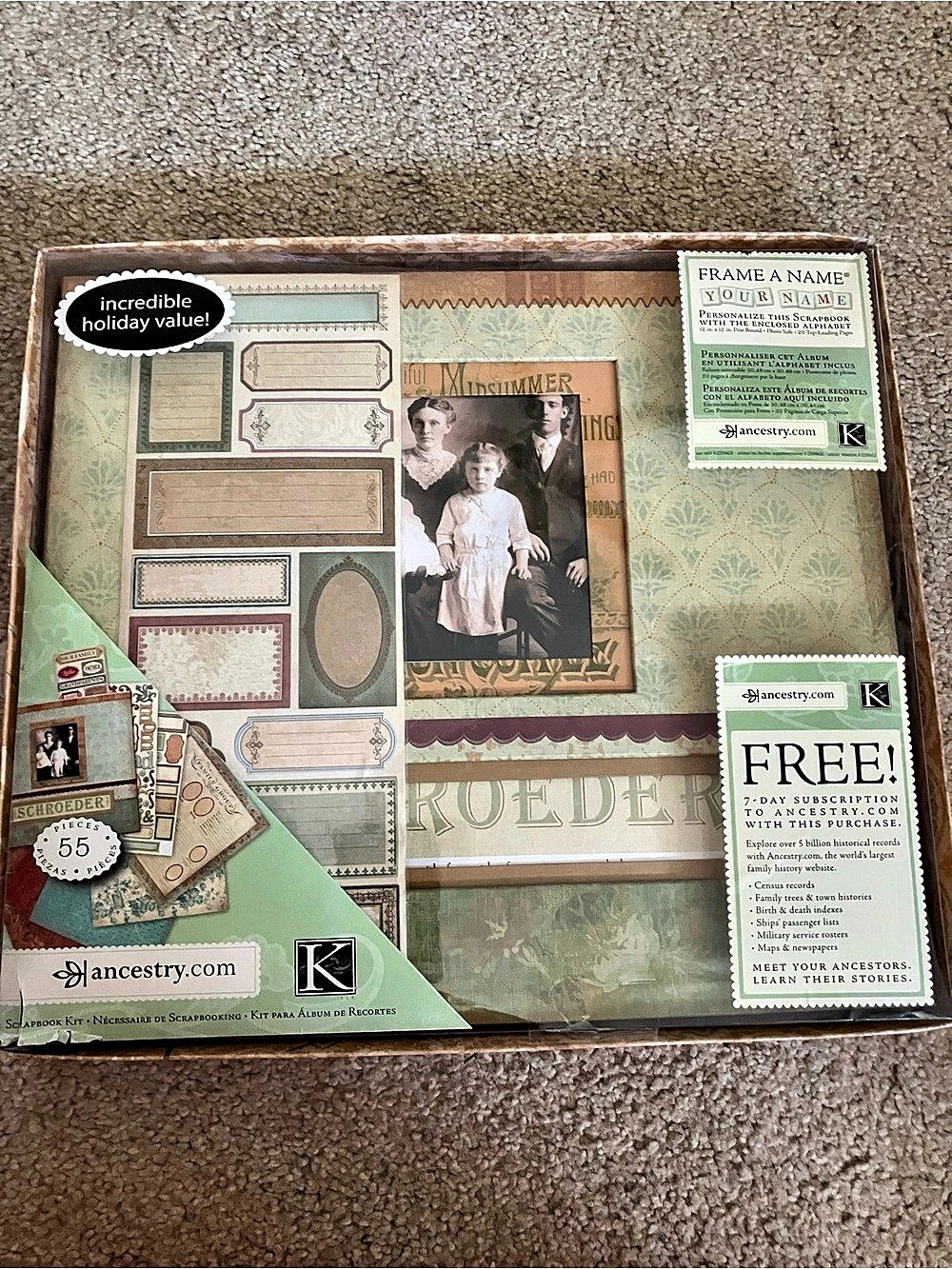 K&Company Ancestry.com Heritage Scrapbook Kit